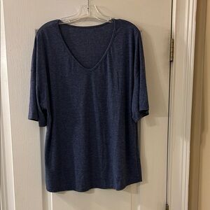 Casual Navy Blue V-Neck T-Shirt